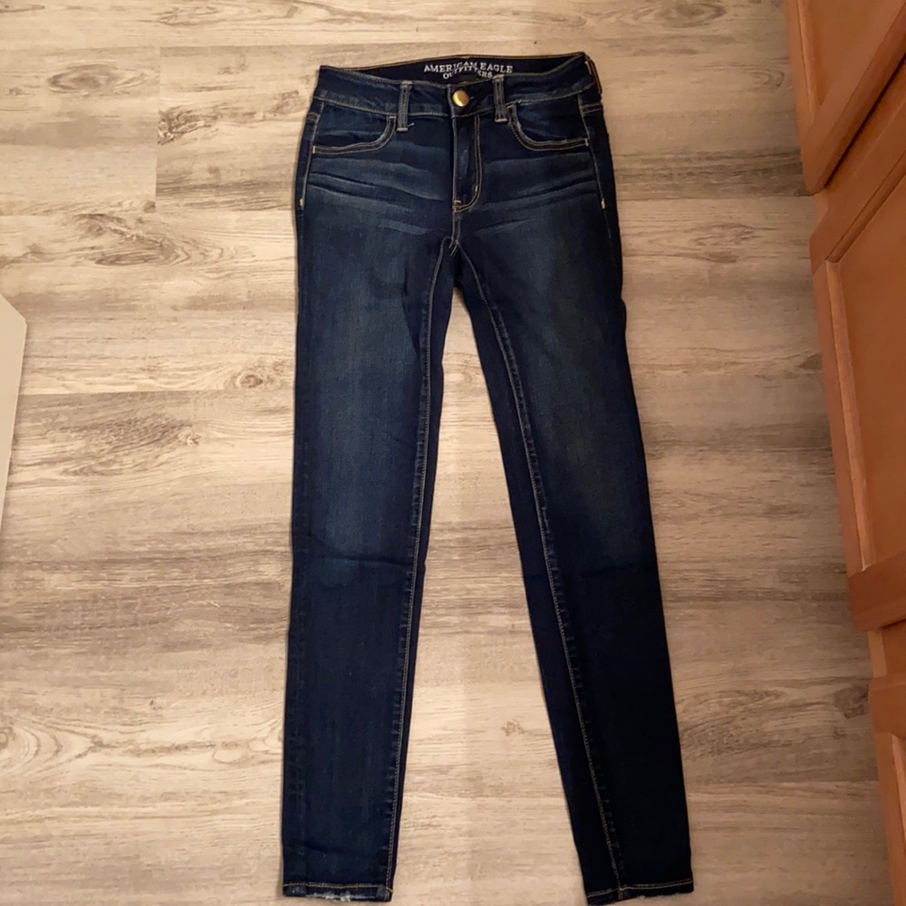American eagle dark wash high-rise skinny jeans